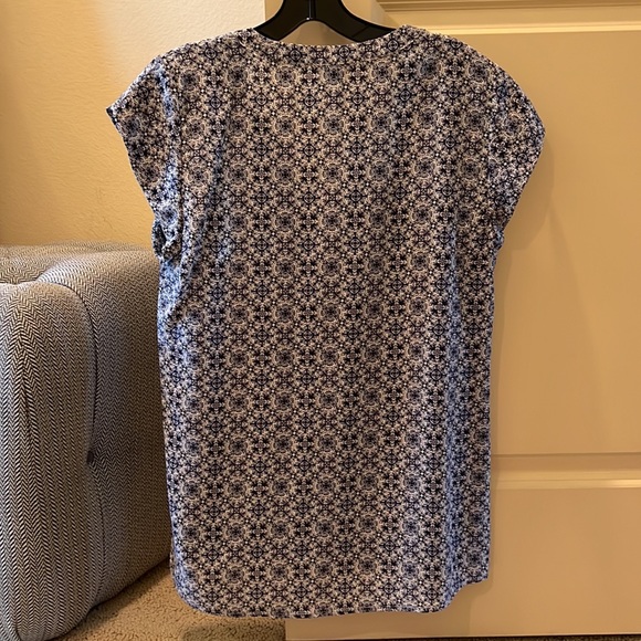 Joie Blue Print Silk Top - Picture 4 of 4